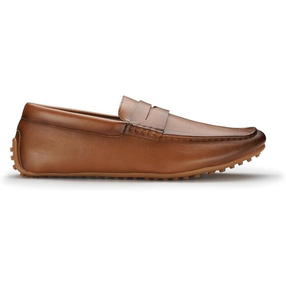 〽️Men\'s Cognac Leather Aldo Collection Slip On Penny Driving Moccasins Loafer main image 4